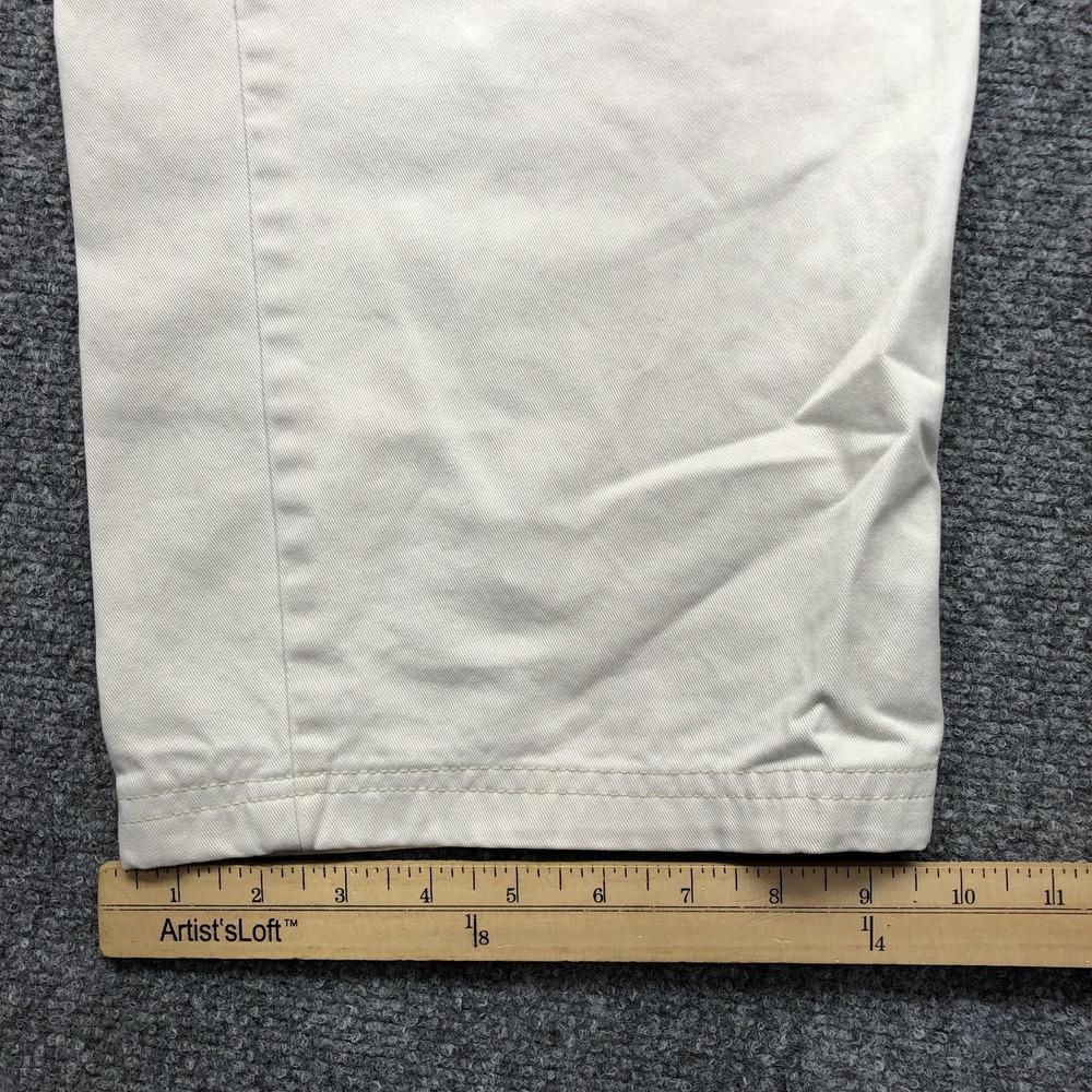 Y2K Cargo Pants Mens 32x28 Beige Canvas Wide Leg Relaxed Workwear Utility - Picture 2 of 10